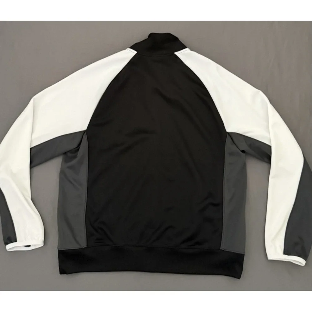 Nike Air Poly-Knit Full-Zip Jacket Mens Size Large Black White Pockets Athletic